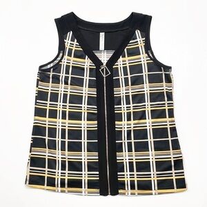 PerSeption Concept printed zip front petite top